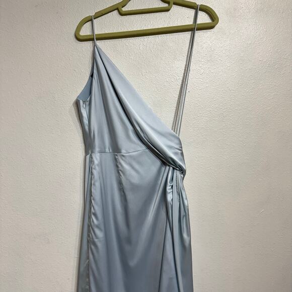 Aqua Light Blue Shoulder Asymmetric Midi Dress Sz XL NWT - Picture 3 of 12